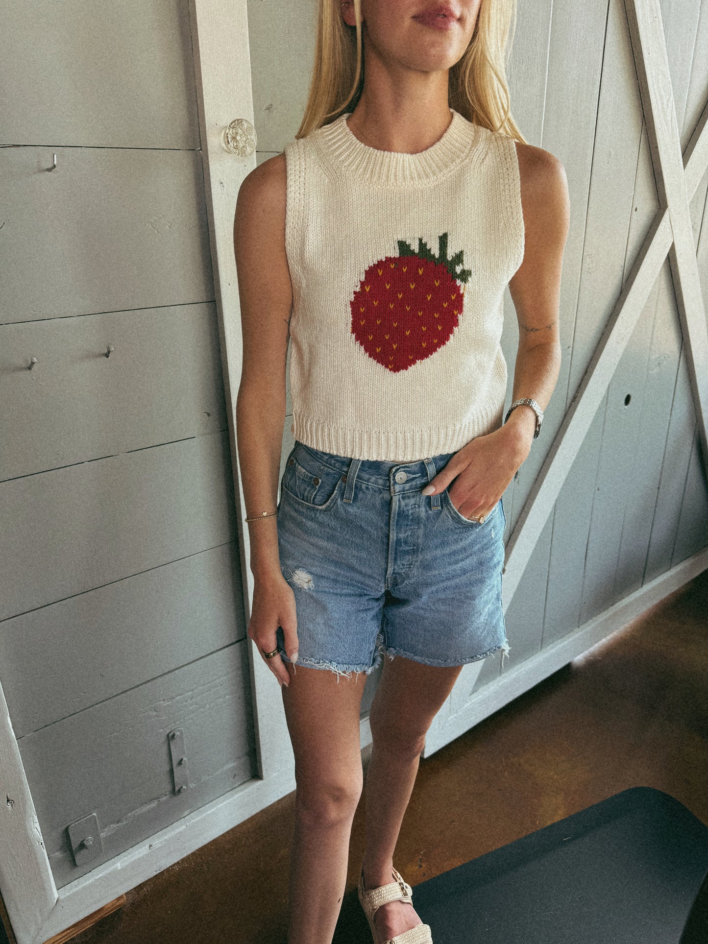 Strawberry Knit Vest