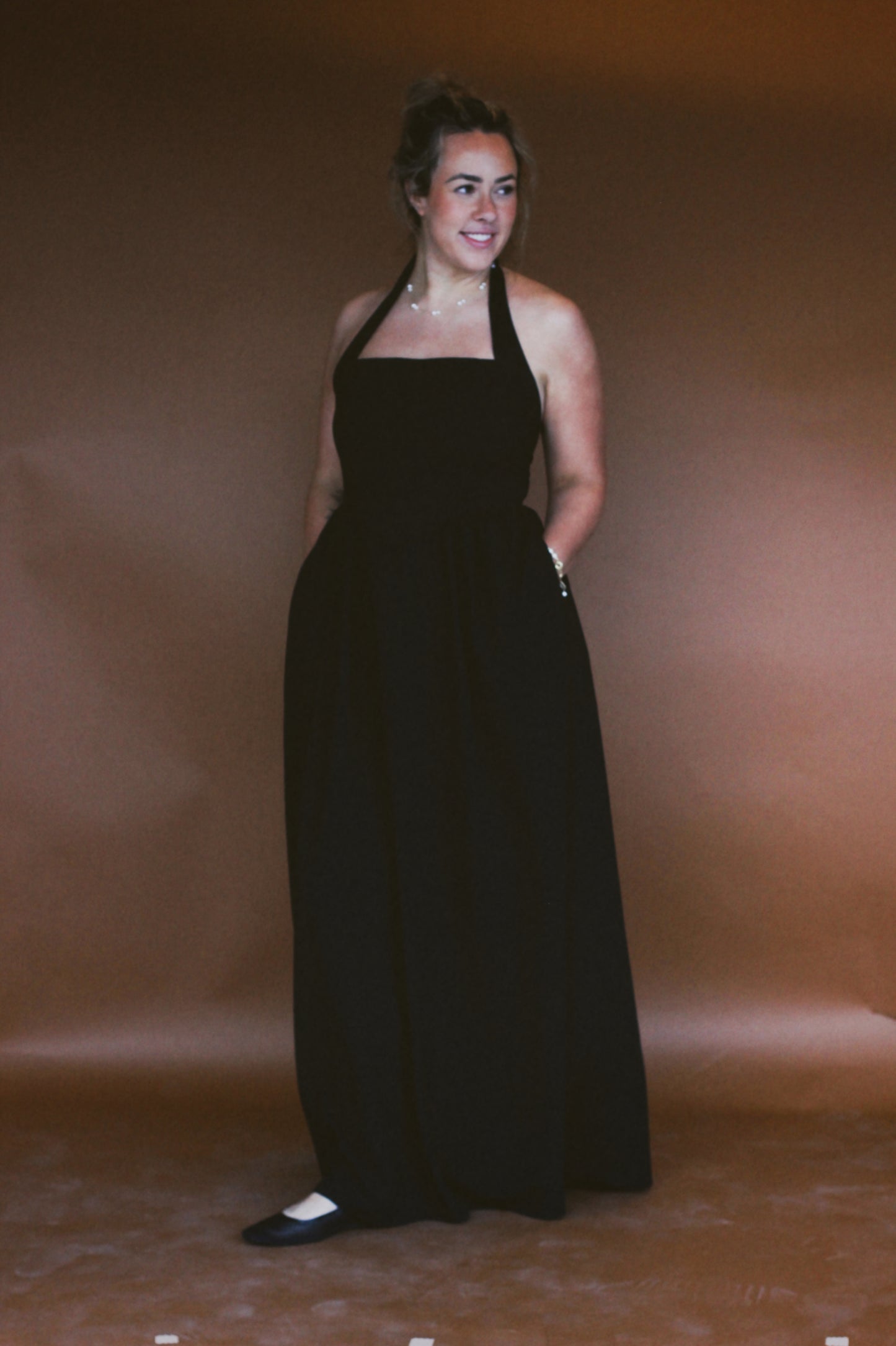 Black Halter Maxi Dress S-XL