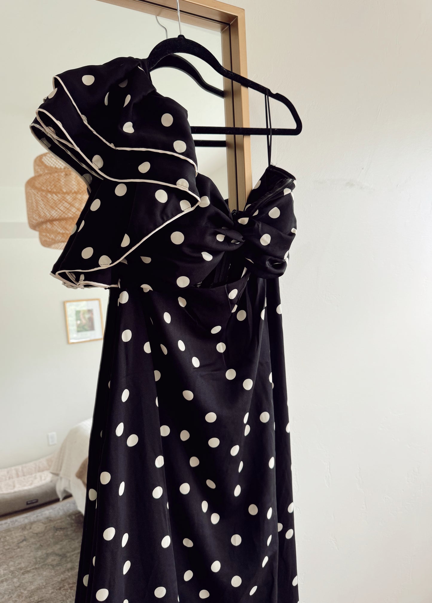 Polka Dot One Shoulder Dress