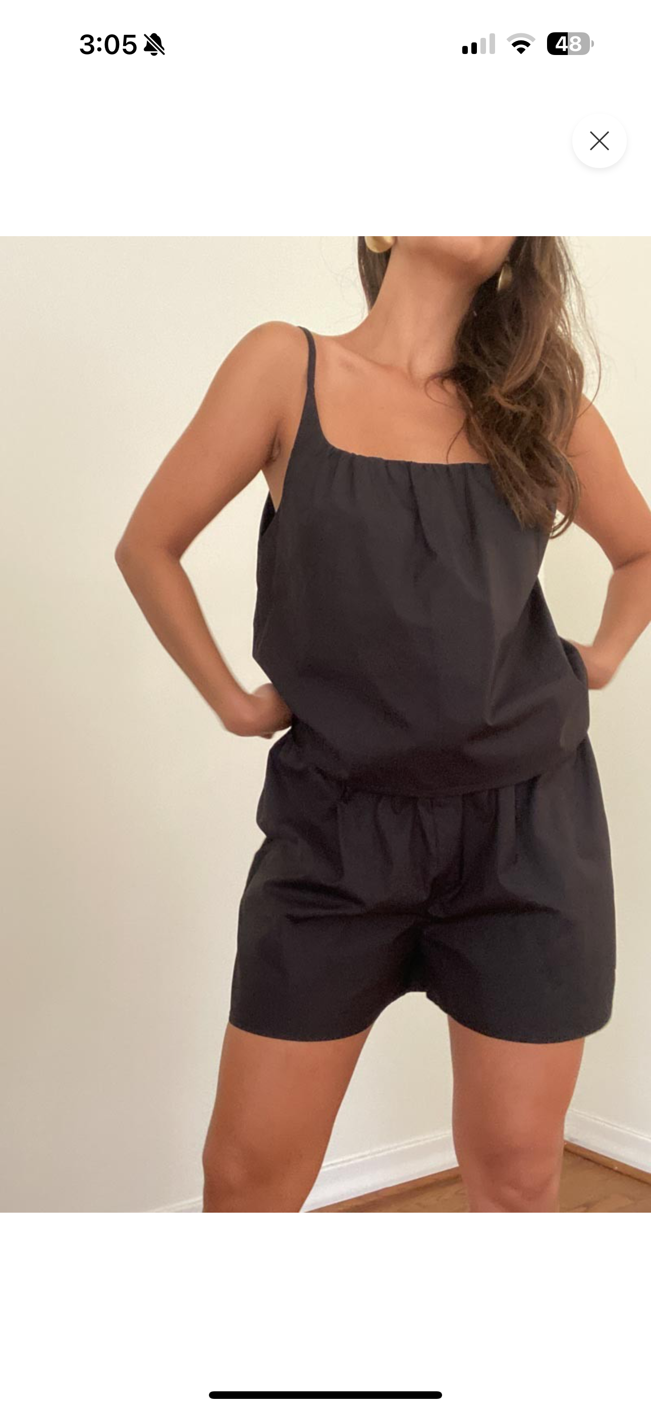 Square neck tank short set